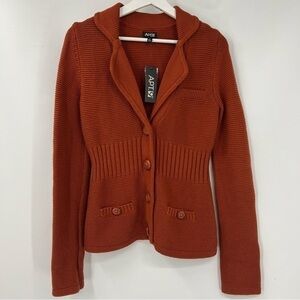 Apt 9 Ladies Button Down Cardigan Burnt Orange Sweater Size Small